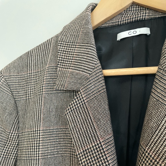 CO Belted Glen Plaid Longline Blazer Coat in Italian Wool - Size L - Picture 14 of 16